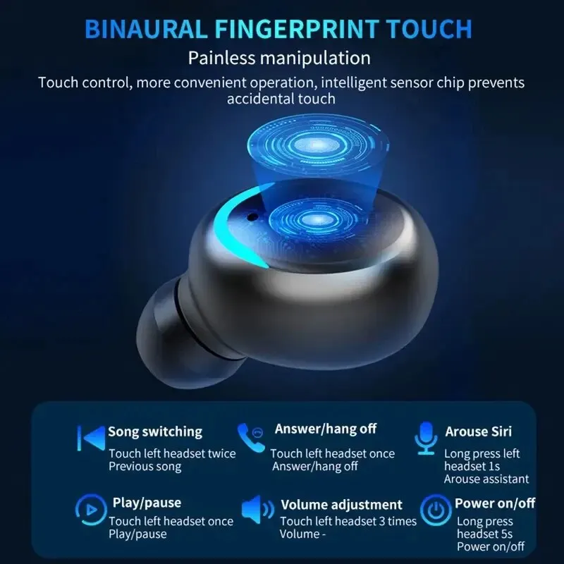 F9 Wireless Bluetooth Headphones Tws Waterproof Earbuds Earphones Digital Display Headset - Image 5