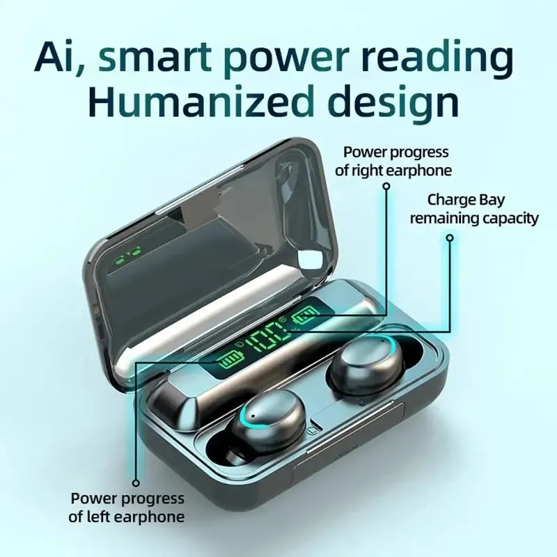 F9 Wireless Bluetooth Headphones Tws Waterproof Earbuds Earphones Digital Display Headset - Image 6