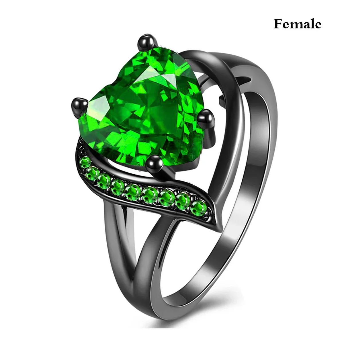 Fashion Couple Promise Rings Romantic Women Heart Blue Rhinestones Zircon Ring Men Stainless Steel Celtic Dragon Ring Jewelry - Image 11