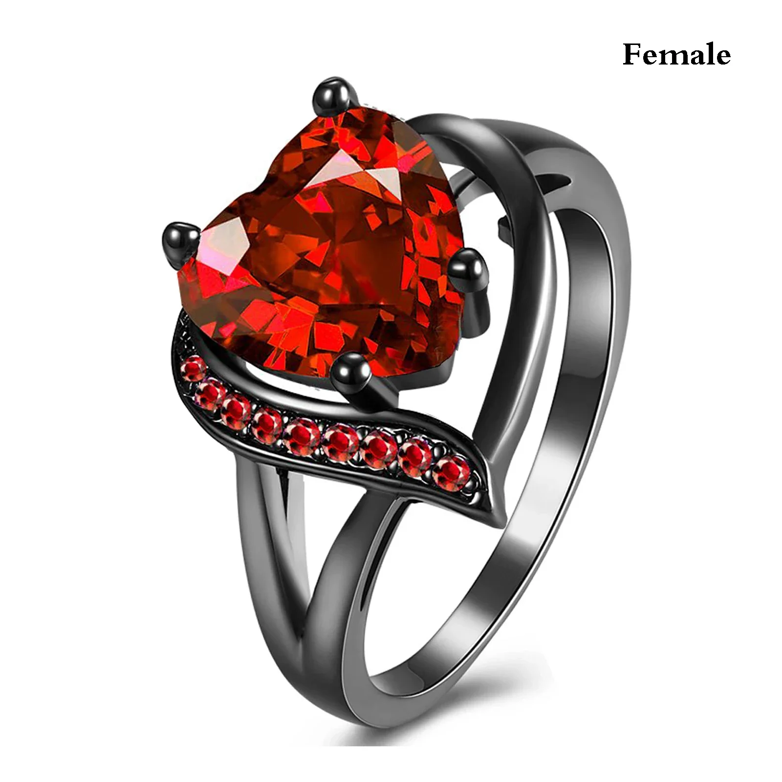 Fashion Couple Promise Rings Romantic Women Heart Blue Rhinestones Zircon Ring Men Stainless Steel Celtic Dragon Ring Jewelry - Image 9