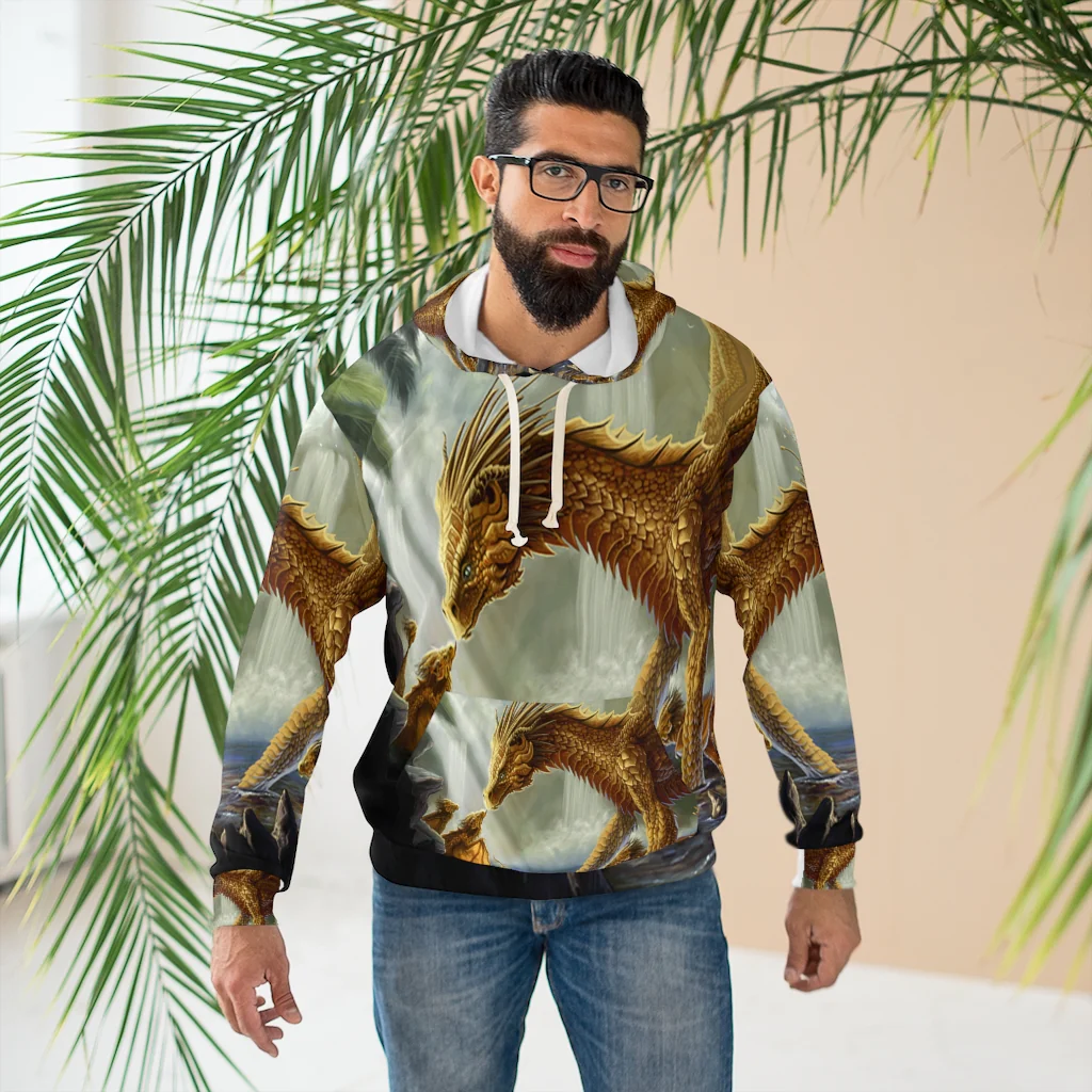 Gold Dragon Mother and Her Gold Dragon Babies Pullover Hoodie - Image 3