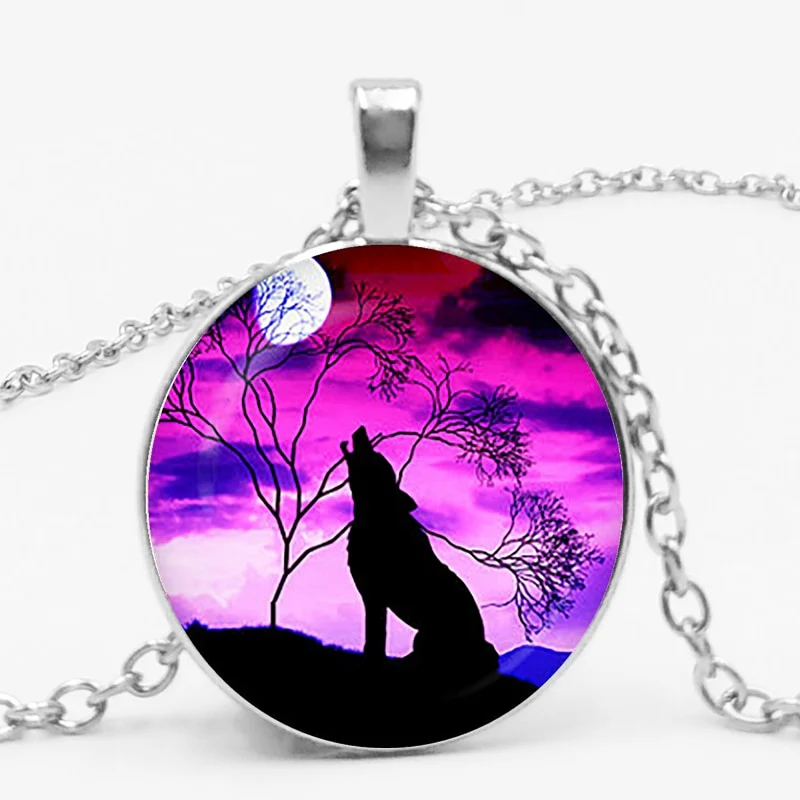 Gothic Custom Necklace Nordic Glass Wolf Cabochon Dark Necklace Pendant Jewelry - Image 10