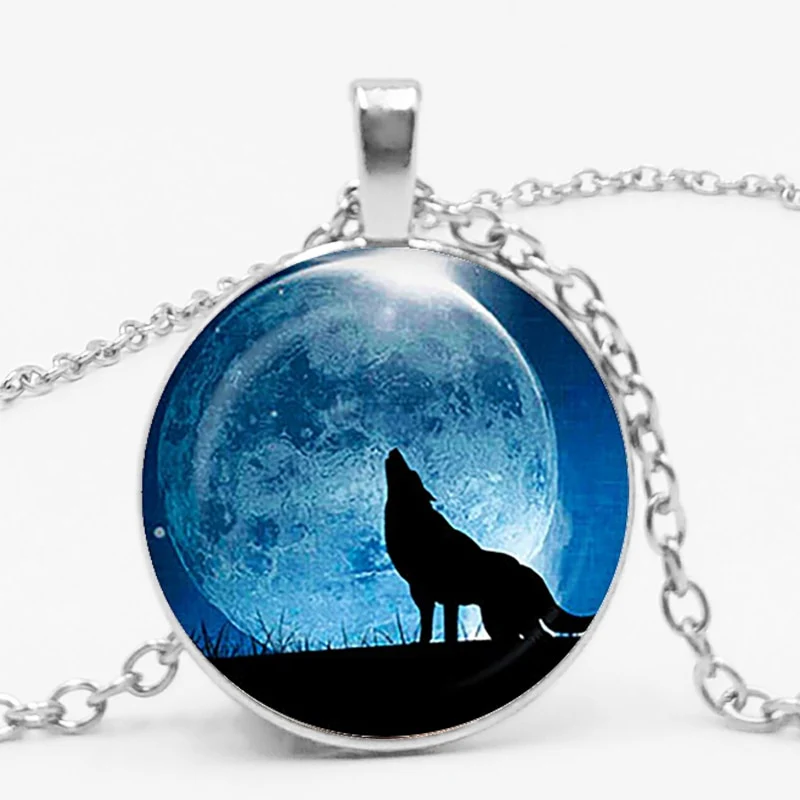 Gothic Custom Necklace Nordic Glass Wolf Cabochon Dark Necklace Pendant Jewelry - Image 13