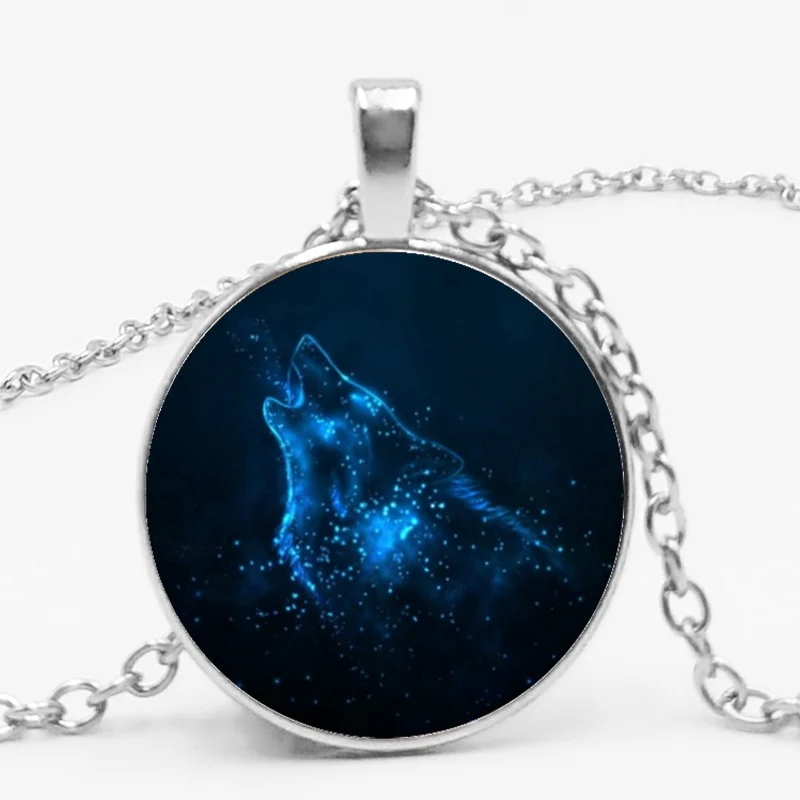 Gothic Custom Necklace Nordic Glass Wolf Cabochon Dark Necklace Pendant Jewelry - Image 18