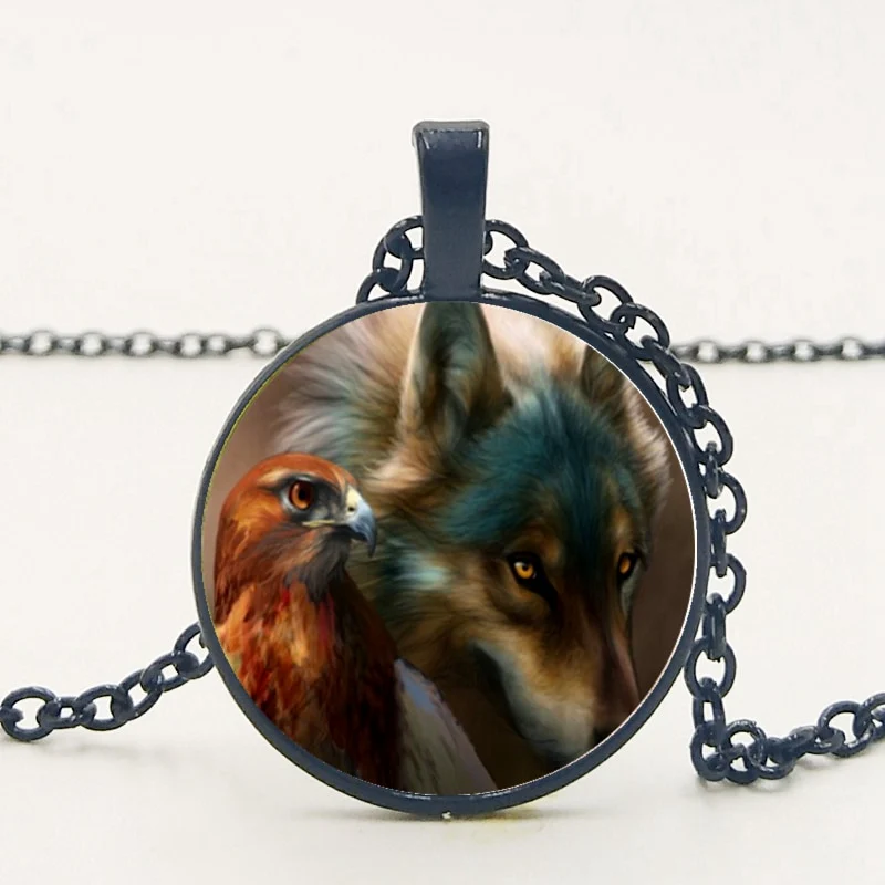 Gothic Custom Necklace Nordic Glass Wolf Cabochon Dark Necklace Pendant Jewelry - Image 28