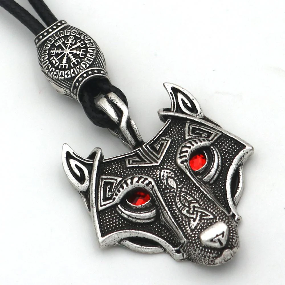 Green Black Red Eyes Wolf Different Amulet Pendant Nordic Bead Valknut Trinity Viking Necklace Talisman Wicca Jewelry - Image 13