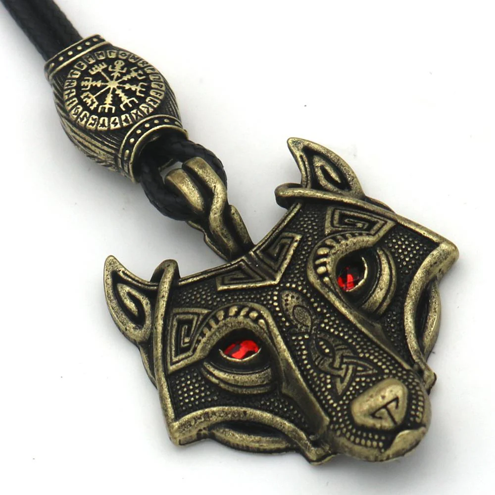 Green Black Red Eyes Wolf Different Amulet Pendant Nordic Bead Valknut Trinity Viking Necklace Talisman Wicca Jewelry - Image 14