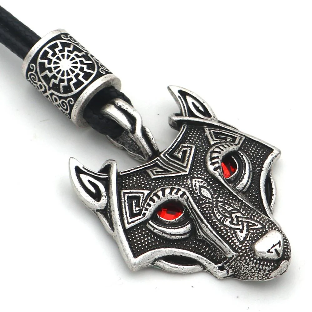Green Black Red Eyes Wolf Different Amulet Pendant Nordic Bead Valknut Trinity Viking Necklace Talisman Wicca Jewelry - Image 15