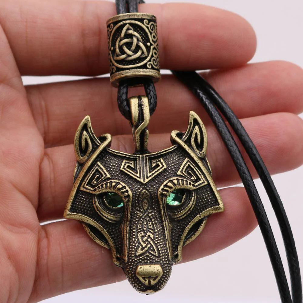 Green Black Red Eyes Wolf Different Amulet Pendant Nordic Bead Valknut Trinity Viking Necklace Talisman Wicca Jewelry - Image 22