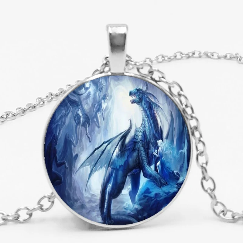 Ice Blue Dragon Pendant Necklace Jewelry Dragon Necklace Ice Blue Queen Pendant - Image 5