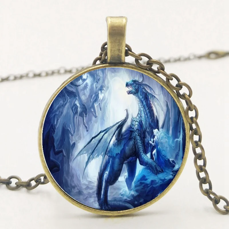 Ice Blue Dragon Pendant Necklace Jewelry Dragon Necklace Ice Blue Queen Pendant - Image 7