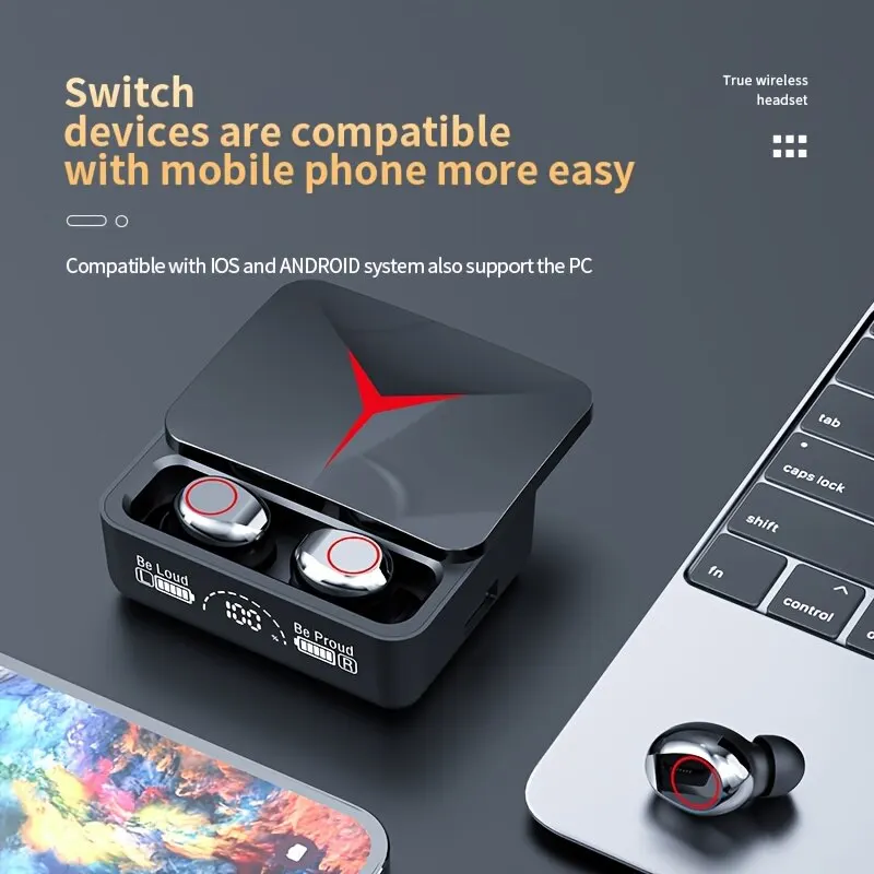TWS M90 Wireless Headphones Sliding Cover Gaming Earphone Bluetooth 5.3 Sport Earbuds Music Headsets - Image 6