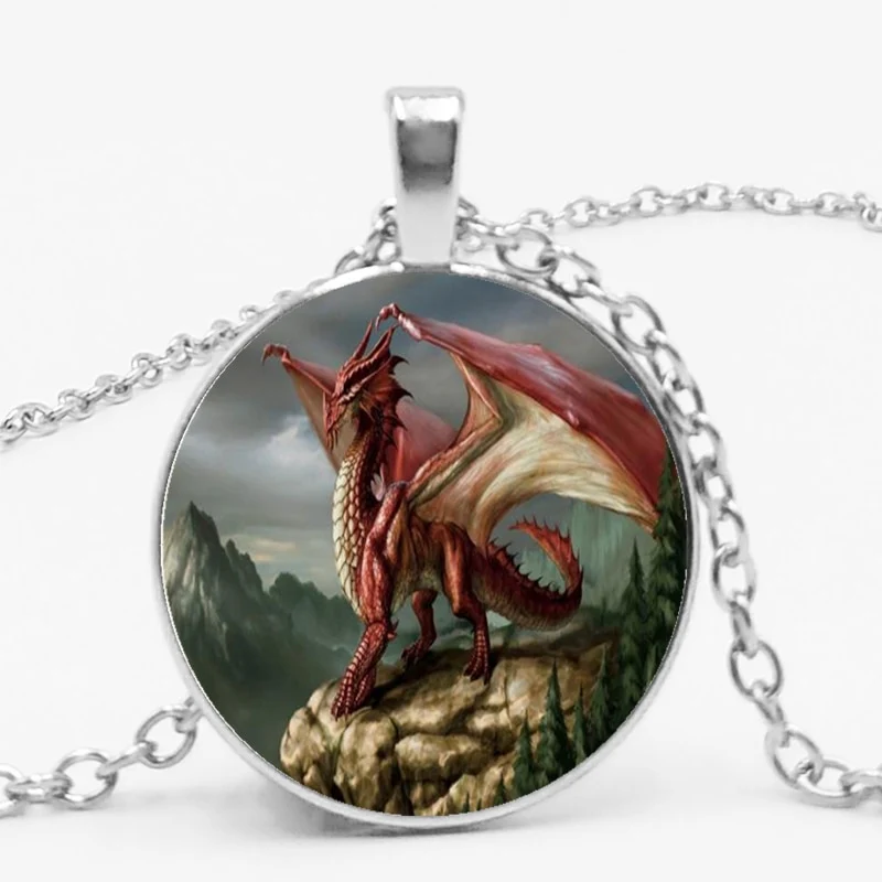 Western Red Dragon Wings Dragon Pendant Necklace Jewelry Red Dragon Pendant Necklace - Image 6